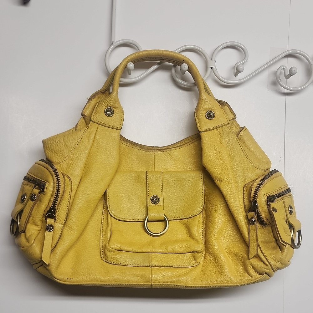 ROUGH ROSES Vintage gorgeous Sunshine yellow Leather Handbag